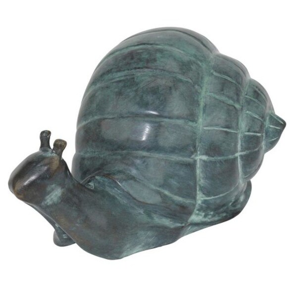 Land Snail Cast Bronze Garden Statue symbol of a propitious future